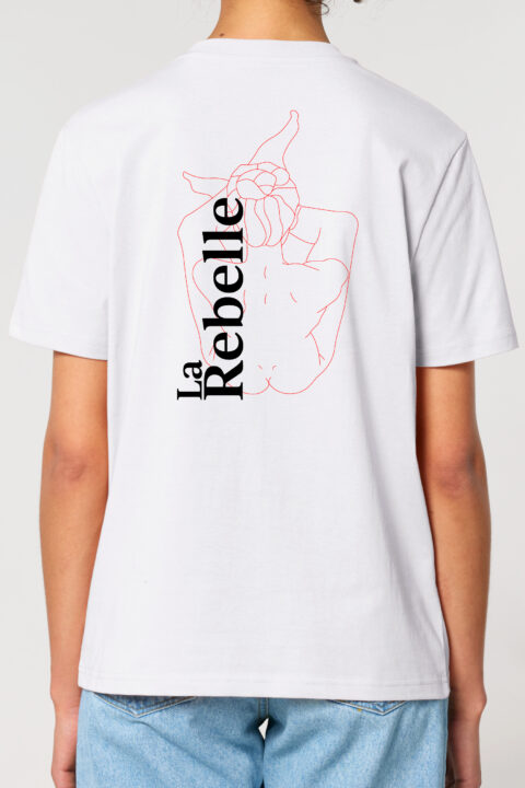 ästhetika T-Shirt - LA REBELLE weiß/rot/schwarz Rückseite