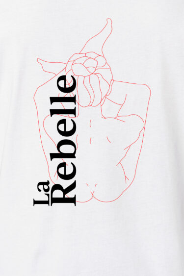 ästhetika T-Shirt - LA REBELLE white/red/black Motif