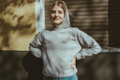 ästhetika Hoodie – DESTROY THE PATRIARCHY NOT THE PLANET grau/rot/schwarz