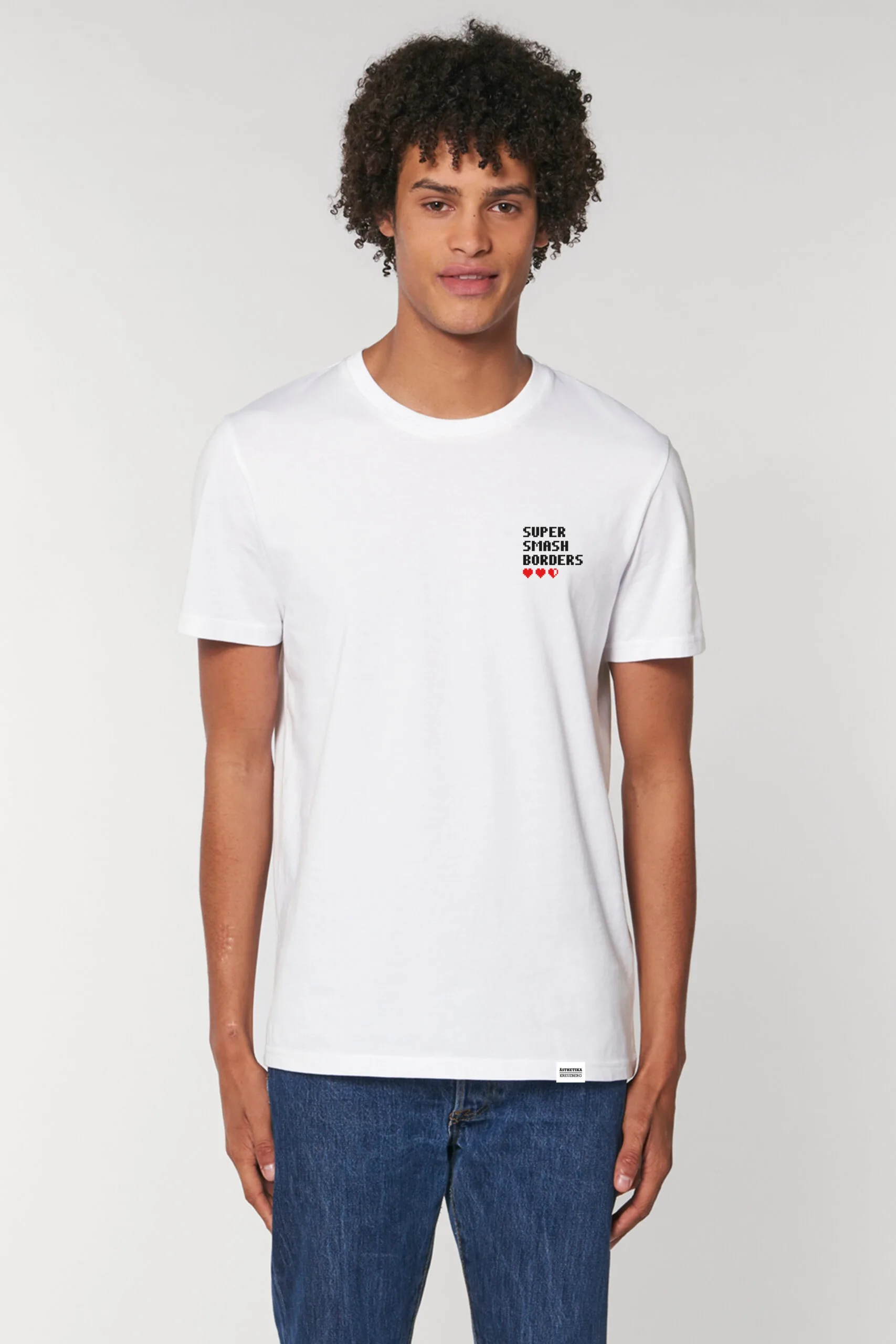 AESTHETIKA T-SHIRT SUPER SMASH BORDERS white-black-red front men