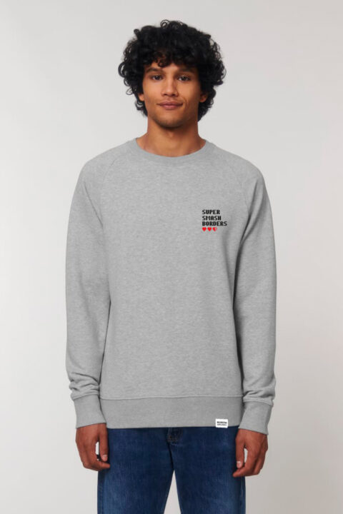 AESTHETIKA_Sweatshirt SUPER SMASH BORDERS grey black red front men