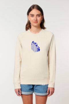 AESTHETIKA SWEATER PLATTE naturalraw blue front women