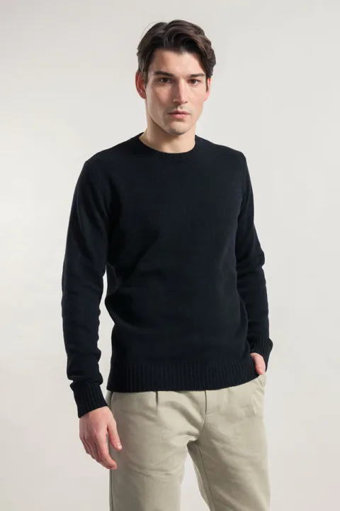 Rifò – Men Recycled Cashmere Sweater Romeo black