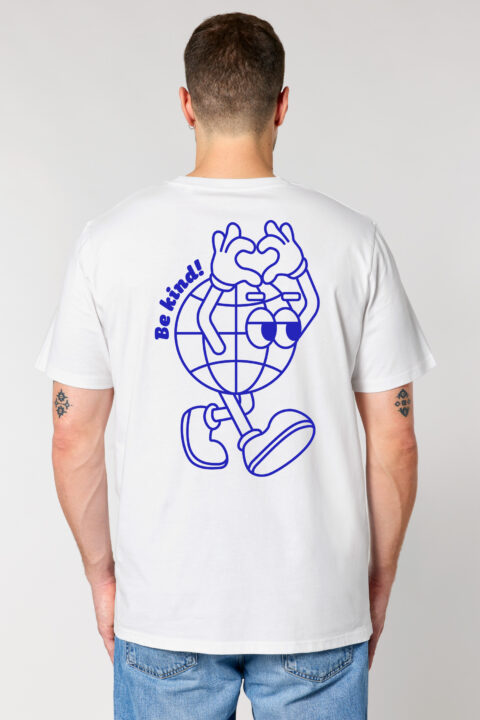 ästhetika T-Shirt BE KIND! weiß/blau Rückseite