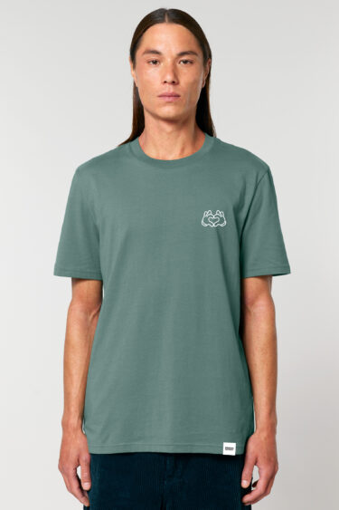 ästhetika T-Shirt Bold - BE KIND! buchtgrün/weiß Vorderseite