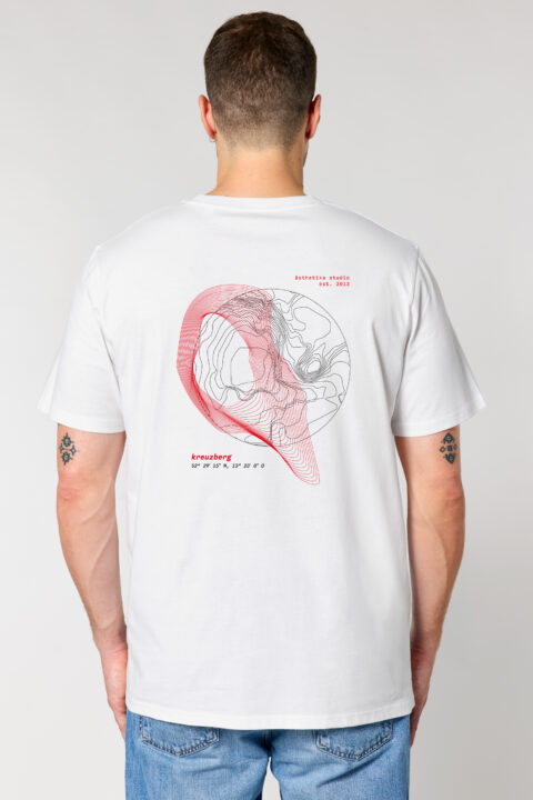 ästhetika T-Shirt - KREUZBERG 61 weiß/rot/schwarz Rückseite