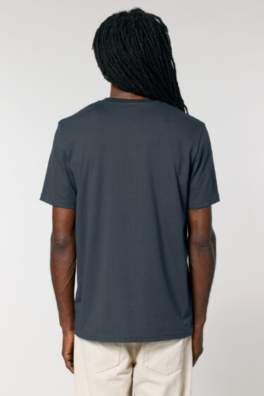 ästhetika T-Shirt NEW DAY SAME SHIT taubenblau/weiß Rückseite