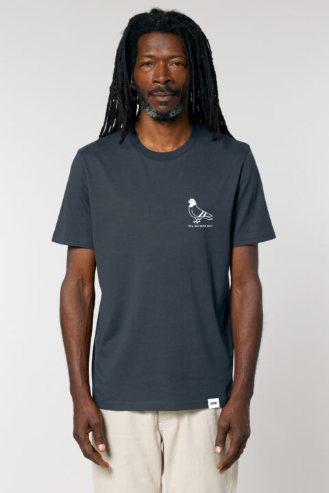 ästhetika T-Shirt NEW DAY SAME SHIT taubenblau/weiß Vorderseite