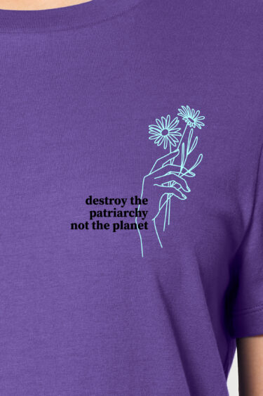 ästhetika T-Shirt W - DESTROY THE PATRIARCHY lila/frisches grün/schwarz Motiv