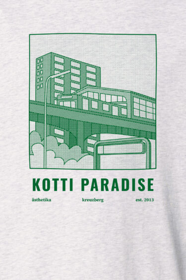 ästhetika T-Shirt - KOTTI PARADISE cool grau/grün Motiv