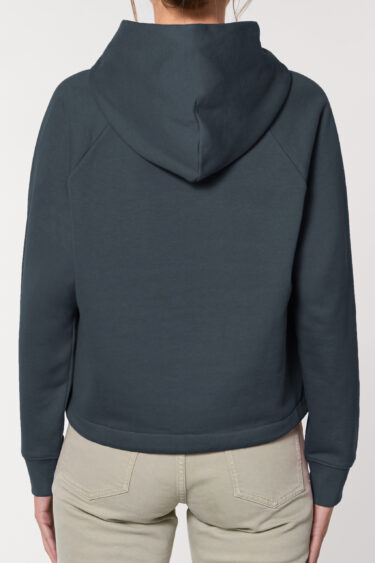 ästhetika Hoodie W - NEW DAY SAME SHIT taubenblau/weiß Rückseite