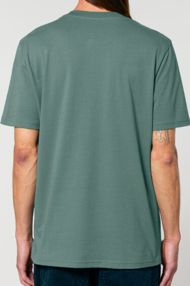 ästhetika T-Shirt - NEW DAY SAME SHIT buchtgrün/weiß Rückseite