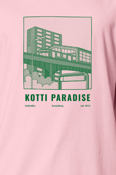 ästhetika T-Shirt - KOTTI PARADISE rosa/grün Motiv
