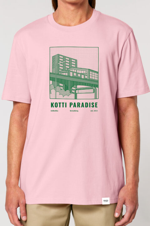 ästhetika T-Shirt - KOTTI PARADISE rosa/grün Vorderseite