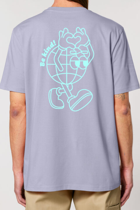 ästhetika T-Shirt - BE KIND! lavendel/frisches grün Rückseite