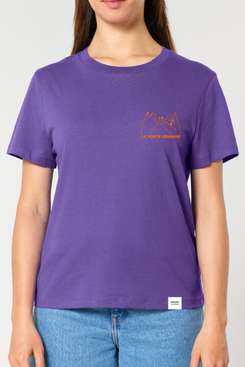 Frauen T-Shirt LA FORCE FÉMININE lila/orange Vorderseite