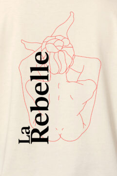 ästhetika T-Shirt Cropped - LA-REBELLE natur/rot/schwarz Motiv