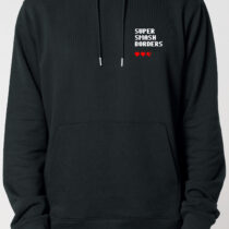 ästhetika Hoodie – SUPER SMASH BORDERS black/white/red Front