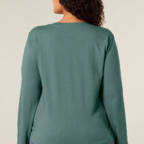 ästhetika Frauen Langarm Oberteil – BASIC buchtgrün Rückseite