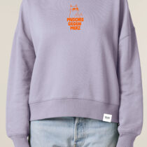 ästhetika Sweatshirt Women – PUSSIES AGAINST MERZ lavender/orange Front