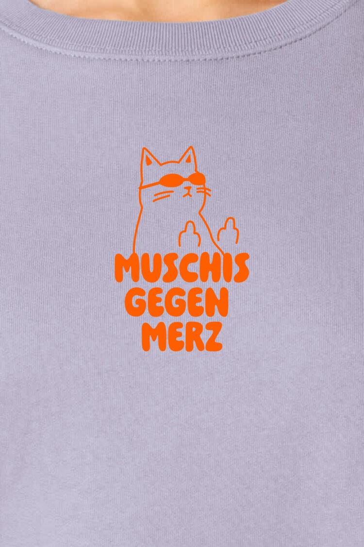 ästhetika Sweatshirt Women – PUSSIES AGAINST MERZ lavender/orange Motif