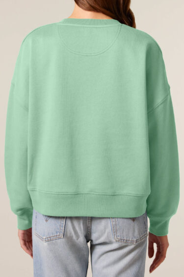 ästhetika Frauen Sweatshirt BE KIND HÄNDCHEN jade/rose Rückseite