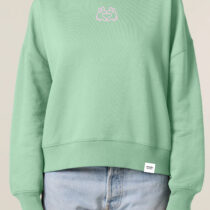 ästhetika Sweatshirt Women – BE KIND LITTLE HANDS jade/rose Front