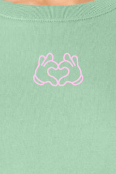 ästhetika Frauen Sweatshirt BE KIND HÄNDCHEN jade/rose Motiv