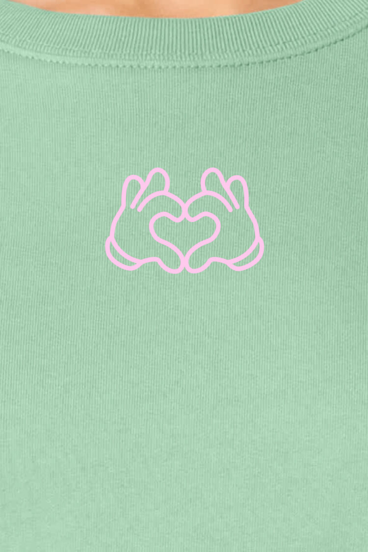 ästhetika Sweatshirt Women – BE KIND LITTLE HANDS jade/rose Motif