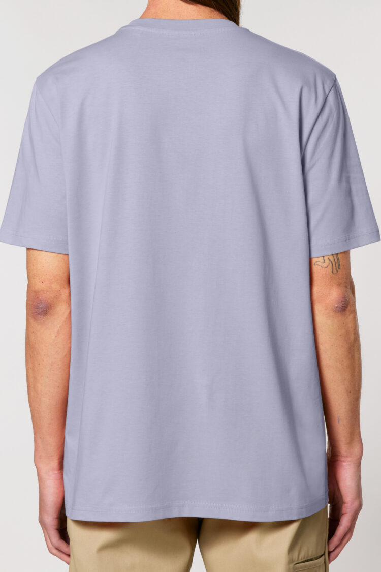 ästhetika T-Shirt – MUSCHIS GEGEN MERZ lavendel/orange Vorderseite