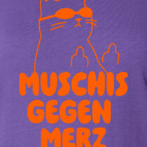 ästhetika T-Shirt Women – PUSSIES AGAINST MERZ purple/orange Motif