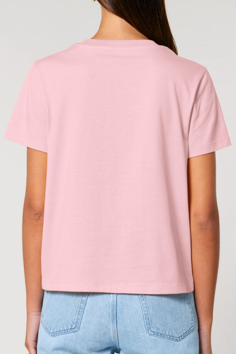 ästhetika Frauen T-Shirt – MUSCHIS GEGEN MERZ rosa/rot Rückseite