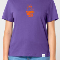ästhetika T-Shirt Women – PUSSIES AGAINST MERZ purple/orange Front