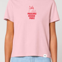 ästhetika T-Shirt Women – PUSSIES AGAINST MERZ rose/red Front