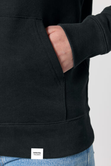 ästhetika Hoodie – SUPER SMASH BORDERS schwarz/weiß/rot Detail