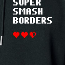 ästhetika Hoodie – SUPER SMASH BORDERS black/white/red Motif