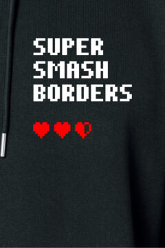 ästhetika Hoodie – SUPER SMASH BORDERS schwarz/weiß/rot Motif