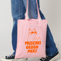 ästhetika Jutebeutel – MUSCHIS GEGEN MERZ rosa/orange