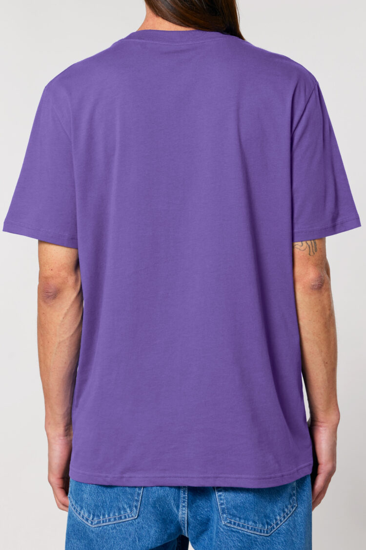 ästhetika T-Shirt – MUSCHIS GEGEN MERZ lila/orange Rückseite