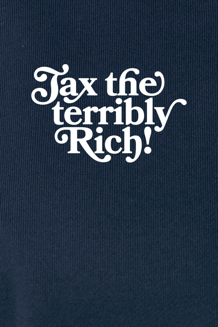 ästhetika Sweatshirt Raglan – TAX THE TERRIBLY RICH marineblau/weiß Motiv