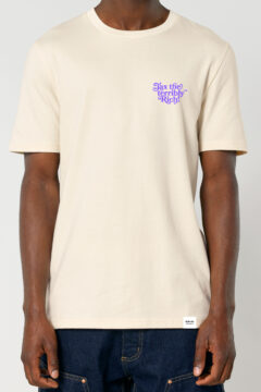 ästhetika T-Shirt – TAX THE TERRIBLY RICH natur/lila Vorderseite