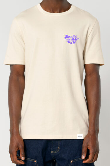 ästhetika T-Shirt – TAX THE TERRIBLY RICH natur/lila Vorderseite