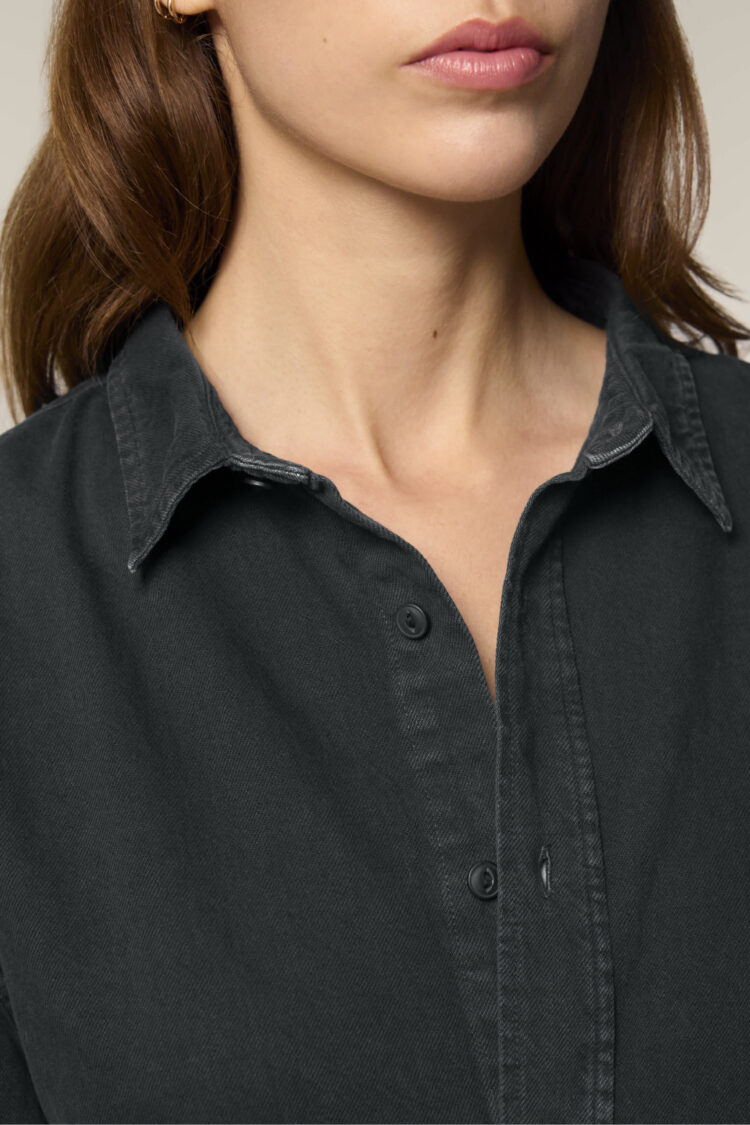 ästhetika Hemd – BASIC schwarz Frauen Detail