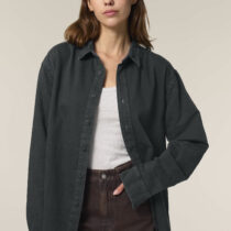 ästhetika Hemd – BASIC schwarz Frau Vordeseite