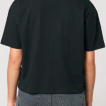 ästhetika T-Shirt Cropped – MUSCHIS GEGEN MERZ schwarz/lila Rückseite