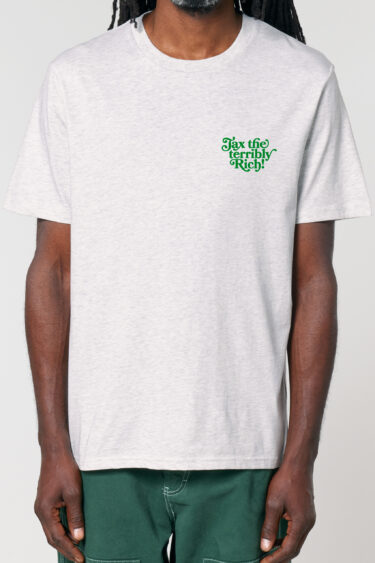 ästhetika T-Shirt – TAX THE TERRIBLY RICH cool grey/green Front