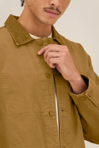 ästhetika Arbeitsjacke - BASIC vintage braun Knopfleiste