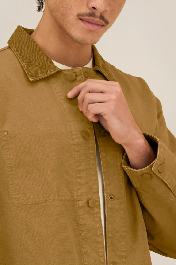 ästhetika Arbeitsjacke - BASIC vintage braun Knopfleiste