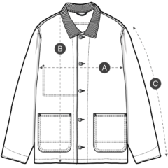 ästhetika Arbeitsjacke technische Zeichung