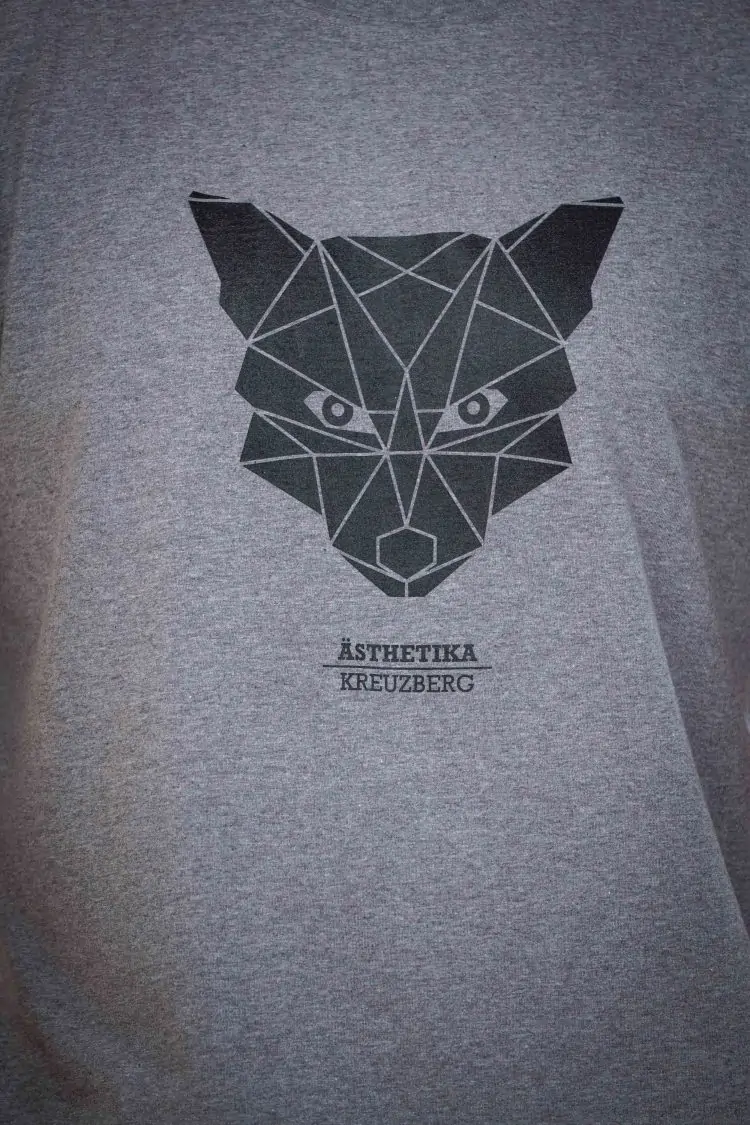 AESTHETIKA T-Shirt - THE FOX grey/black detail AESTHETIKA T-Shirt - THE FOX grey/black detail